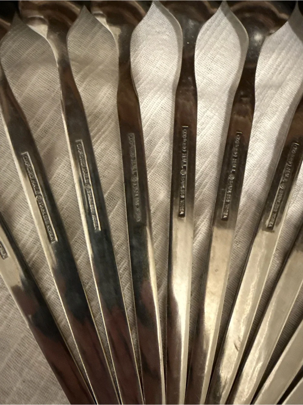 Vintage Oxford Hall Palo Alto Stainless Teaspoons - Set of 11 Iced Tea Spoons